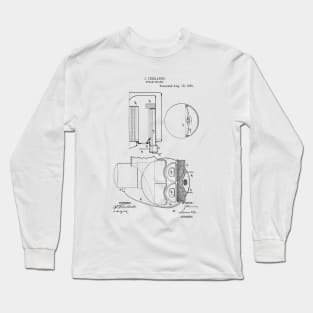 Steam Boiler Vintage Patent Hand Drawing Long Sleeve T-Shirt